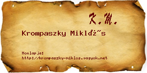 Krompaszky Miklós névjegykártya