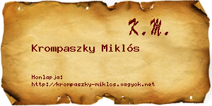 Krompaszky Miklós névjegykártya